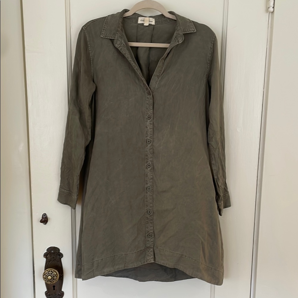 Anthropologie Olive Green shirt dress XS